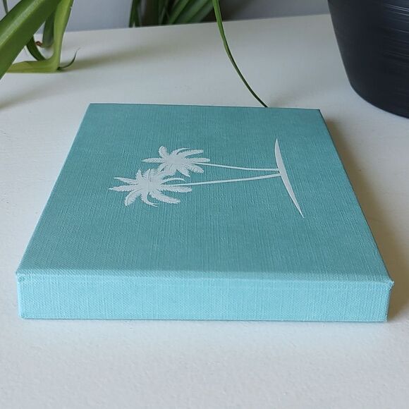Brand New Palm Tree Light Blue‎ With White Pages Hardcover Guest Book - Picture 4 of 9